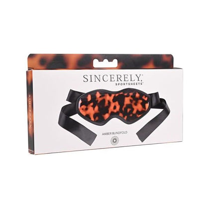 Sportsheets Amber Blindfold: Luxurious Satin Tie Adjustable Blindfold for Couples, Bondage, and Sensual Play - Model 2023 - Unisex - Enhance Intimacy and Explore Pleasure - Elegant Tortoise Shell Design - Choose from Various Colors