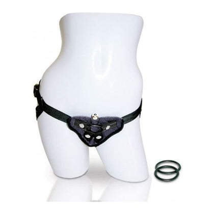 Velvet Pleasure Co. Vibrating Strap-On Harness - Model VPH-5000 - Unisex Strap-On for Intense Clitoral Stimulation - Black