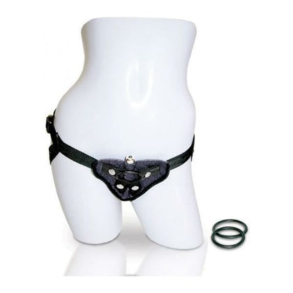 Velvet Pleasure Co. Vibrating Strap-On Harness - Model VPH-5000 - Unisex Strap-On for Intense Clitoral Stimulation - Black - Adult Naughty Store