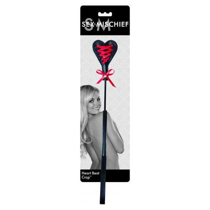 Sex and Mischief Heart Beat Crop - Sensual Spanking and Caressing Toy - Model HM-001 - Unisex - Intensify Pleasure with Plush Red Lace - BDSM Accessory