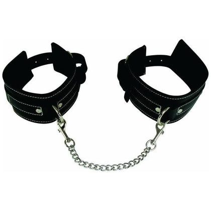 Edge Leather Wrist Restraints - Black, Cowhide Leather BDSM Cuffs for Enhanced Pleasure and Intimate Bondage Play