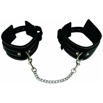 Edge Leather Wrist Restraints - Black, Cowhide Leather BDSM Cuffs for Enhanced Pleasure and Intimate Bondage Play - Adult Naughty Store