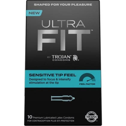 Trojan Ultrafit Sensitive Tip 10ct - Premium Latex Condoms for Maximum Pleasure and Protection