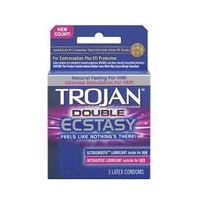 Trojan Double Ecstasy 3 Pack Latex Condoms - PleasureMax Sensation for Couples
