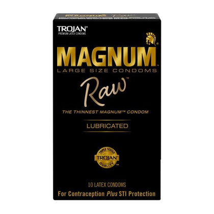 Trojan Magnum Raw 10 Pack - Premium Large Size Condoms for Intense Pleasure and Protection