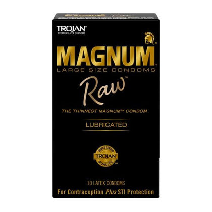 Trojan Magnum Raw 10 Pack - Premium Large Size Condoms for Intense Pleasure and Protection - Adult Naughty Store