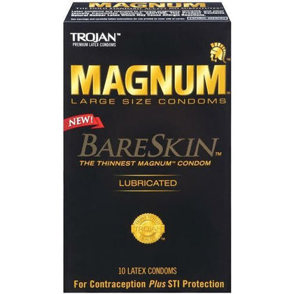 Trojan Magnum Bareskin 10 Pack Condoms - Ultra-Thin Pleasure Enhancers for Men - Enhance Intimacy with Confidence and Comfort - Pack of 10