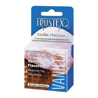 Trustex Vanilla Flavored Condoms 3 Pack - Sensual Pleasure Enhancing Latex Protection for Men and Women - Intensify Intimate Moments with Tempting Vanilla Aroma - Reservoir Tipped - Pack of 3