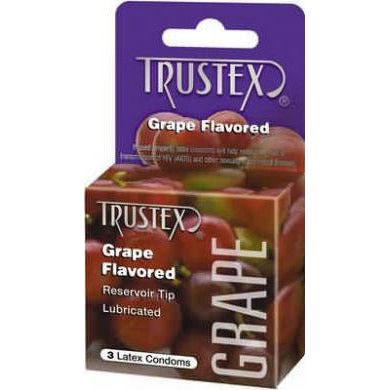 Sensual Pleasures Grape Flavored Condoms - 3 Pack | Latex Lubricated Contraceptives | Reservoir Tip | Intensify Your Intimate Moments
