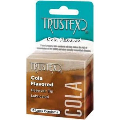 Trustex Cola Flavored Condoms - 3 Pack, Latex Lubricated Condoms with Reservoir Tip for a Sensual Cola-Inspired Experience