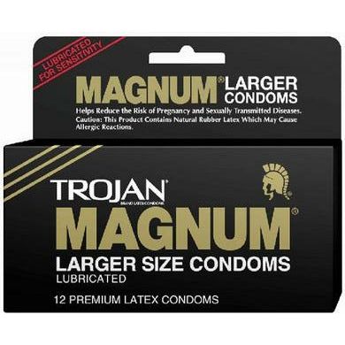 Trojan Magnum 12 Pack - Premium Quality Latex Condoms for Enhanced Pleasure and Safety