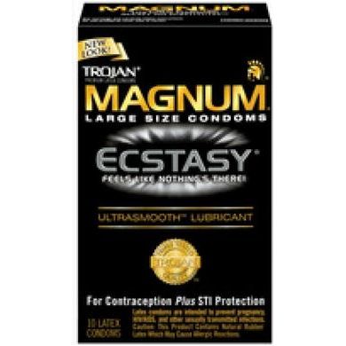 Trojan Magnum Ecstasy Ultrasmooth Lubricated Condoms - Intense Pleasure, Maximum Comfort, 10 Pack