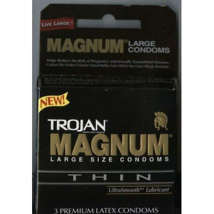 Trojan Magnum Thin Condoms - Ultra-Thin Protection for Larger Men - 3 Pack