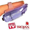 Trojan Vibrating Ultra Touch Finger Vibe - Intense Pleasure for Both Genders - 2-in-1 Bullet and Fingertip Massager - Waterproof - Model UT-500 - Deep Purple - Adult Naughty Store