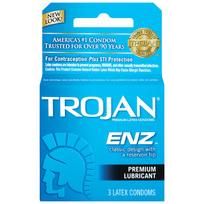 Trojan ENZ Lubricated Condoms 3 Pack - Premium Latex, Reliable Protection, Pleasurable Intimacy