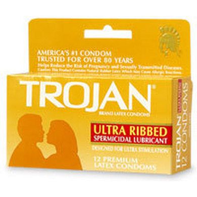 Trojan Stimulations Ultra Ribbed 12 Pack - Intensify Pleasure with Deeper Ribs - Premium Condoms for Enhanced Stimulation - Model: Ultra Ribbed 12 - For All Genders - Designed for Ultimate Pleasure - Sensational Pleasure in Every Color