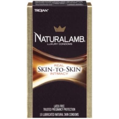 Naturalamb Lubricated 10Pc - Premium Non-Latex Condoms for Monogamous Couples - Trojan Naturalamb 10 Pack
