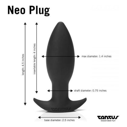 Tantus Neo Black Silicone Anal Plug - Model T2021 - Unisex Pleasure - Intense Sensations - Jet Black - Adult Naughty Store