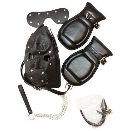 Masterful Paws Basic Puppy Play Kit - Black Mask, Tail, Mitts, and Carry Pack - Adult Naughty Store