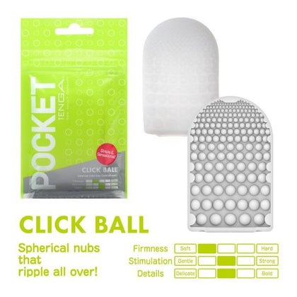 Tenga Pocket Click Ball - Compact Masturbation Sleeve for Men - Model PTB-001 - Intense Stimulation - Deep Pleasure - Black
