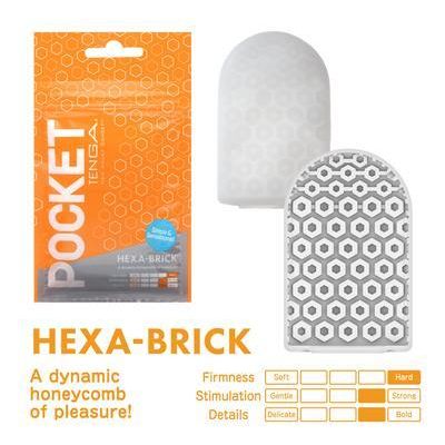 Tenga Pocket Hexa-Brick Masturbation Sleeve - Model HX-001 - For Men - Intense Pleasure - Black