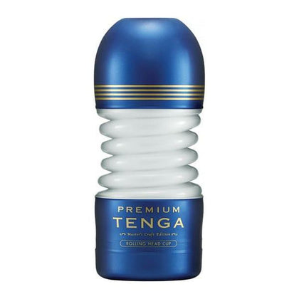 Premium Rolling Head Cup Stroker - Tenga Master's Cup Series - Male Masturbation Toy - Model XJ-500 - Intense Pleasure for Him - Deep Blue