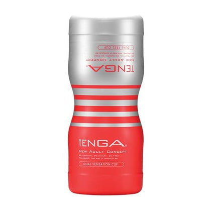 Tenga Dual Sensation Cup Extremes - Revolutionary Disposable Masturbator for Men, Offering Dual Pleasures and Sensational Orgasms - Bitter and Sweet Sides, Intense Stimulation, Two Textured Chambers, Pre-Lubricated, Non-Toxic Materials - Black