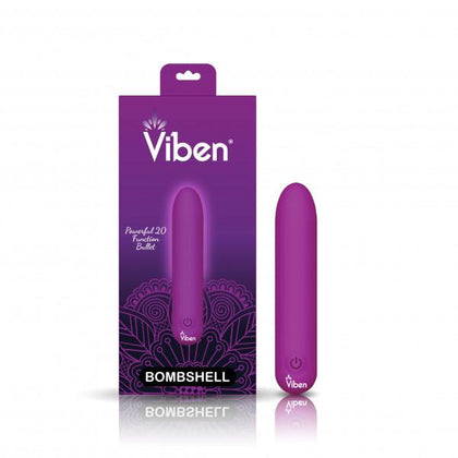 Viben Bombshell Mighty Bullet Vibrator - Model Berry V2023 - Unisex Clitoral Stimulator - Purple