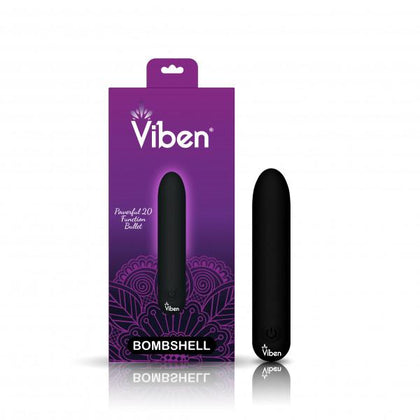 Viben Bombshell Mighty Bullet Black USB Rechargeable Vibrator - Model Number: 810080750081 - For Men and Women - Clitoral Stimulation