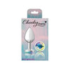 Viben Cheeky Charms MC-2022 Medium Silver Clear Iridescent Butt Plug - Unisex Anal Pleasure Toy - Adult Naughty Store