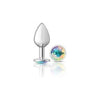 Viben Cheeky Charms MC-2022 Medium Silver Clear Iridescent Butt Plug - Unisex Anal Pleasure Toy - Adult Naughty Store