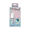 Viben Cheeky Charms Round Clear Iridescent Large Silver Butt Plug - Model CC-1001 - Unisex Anal Pleasure - Iridescent Silver - Adult Naughty Store