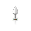 Viben Cheeky Charms Rainbow Round Medium Silver Butt Plug - Model CC-2022 - Unisex Anal Pleasure Toy - Adult Naughty Store