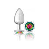 Viben Cheeky Charms Round Rainbow Large Silver Butt Plug - Model CC-RR-LG-SLV - Unisex Anal Pleasure Toy - Adult Naughty Store