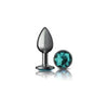 Viben Cheeky Charms Series CC-1001 Round Teal Small Gunmetal Butt Plug - Unisex Anal Pleasure Toy - Adult Naughty Store