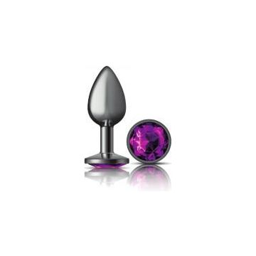 Viben Cheeky Charms CC-001 Round Purple Small Gunmetal Butt Plug for All Genders - Anal Pleasure Toy