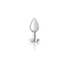 Viben Cheeky Charms CC-001 Heart Clear Iridescent Small Silver Butt Plug - Unisex Anal Pleasure Toy - Adult Naughty Store