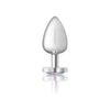 Viben Cheeky Charms CC-500 Large Silver Heart Clear Iridescent Butt Plug - Unisex Anal Pleasure Toy - Adult Naughty Store