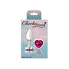 Viben Cheeky Charms Heart Bright Pink Small Silver Butt Plug - Model CC-HPSP-S - Adult Naughty Store