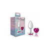 Viben Cheeky Charms Heart Bright Pink Small Silver Butt Plug - Model CC-HPSP-S - Adult Naughty Store