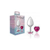 Viben Cheeky Charms Heart Bright Pink Medium Silver Butt Plug - Model CC-HPMSBP-GP - Adult Naughty Store