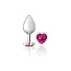 Viben Cheeky Charms Heart Bright Pink Medium Silver Butt Plug - Model CC-HPMSBP-GP - Adult Naughty Store