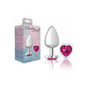 Viben Cheeky Charms Heart Bright Pink Large Silver Butt Plug - Model CC-HP-LSP - Adult Naughty Store