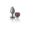 Viben Cheeky Charms Heart Rainbow Small Gunmetal Butt Plug - Model CC-2022 | Unisex Anal Pleasure Toy - Adult Naughty Store