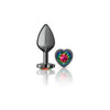 Viben Cheeky Charms Heart Rainbow Medium Gunmetal Butt Plug - Model CC-2022: Unisex Anal Pleasure in Vibrant Rainbow - Adult Naughty Store