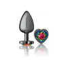 Viben Cheeky Charms Heart Rainbow Large Gunmetal Butt Plug - Model CC-5001 - Unisex Anal Pleasure Toy - Adult Naughty Store