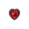 Viben Cheeky Charms Heart Deep Red Small Gunmetal Butt Plug - Model CC-HR-SGBP, Unisex Anal Pleasure Toy - Adult Naughty Store