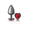 Viben Cheeky Charms Heart Deep Red Large Gunmetal Butt Plug - Model CC-DR-LG - Adult Naughty Store