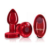 Viben Cheeky Charms Small Vibrating Metal Plug Red with Remote Control - Model CC-001 - For Anal Pleasure - Women, Men, Couples - Intensify Your Sensations - Adult Naughty Store