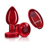 Viben Cheeky Charms VC-200 Vibrating Metal Plug Red Medium with Remote - Unleash Pleasure and Elegance in Your Intimate Moments - Adult Naughty Store